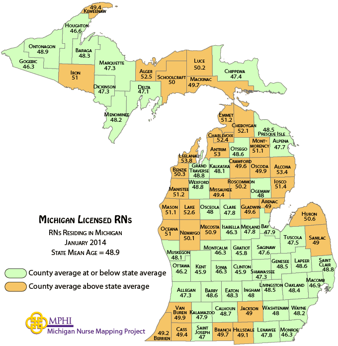 RNs mean age map
